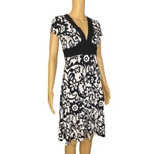 Vintage 90s three pink hearts trixxi black and white flower dress